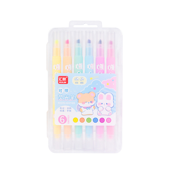 Dvostruki vrh izbrisivi marker za podcrtavanje, model 516, paket od 6 komada, plastično kućište, dvostruki vrhovi