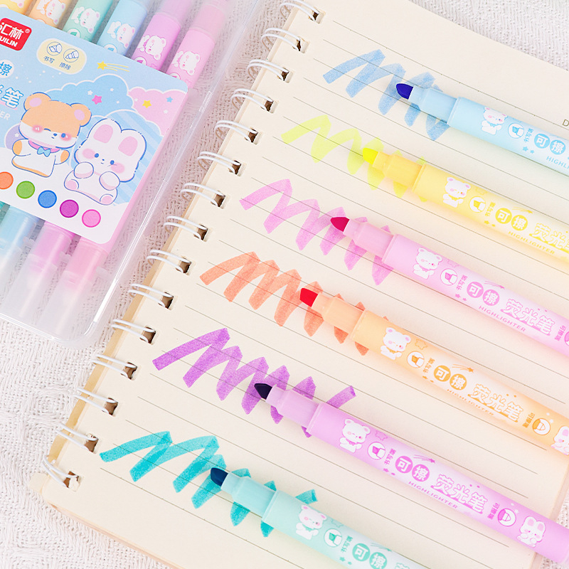 Dvostruki vrh izbrisivi marker za podcrtavanje, model 516, paket od 6 komada, plastično kućište, dvostruki vrhovi