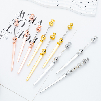 Ručni metalni otvarač pisama s DIY dizajnom od perli, prijenosni metalni rezač papira za vanjsku upotrebu