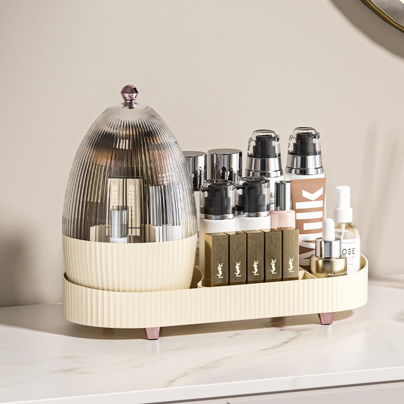 Cutie de depozitare pentru cosmetice, Golden Jade model 906, PET plastic (100% material nou), capacitate 2L, acoperită cu grilaj