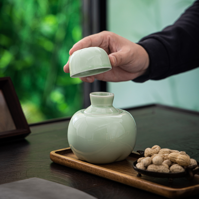 Kerámiás Sake Melegítő Otthoni Használatra – Porcelán, Ivó Készlet, Új Kínai Stílus, Peach White Márka