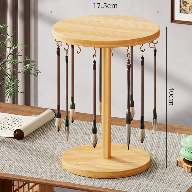 Suport din lemn pentru pensule și pixuri, stil chinezesc, organizator suspendat multifuncțional, model 2334968817448748416, brand Evesigar/isijia