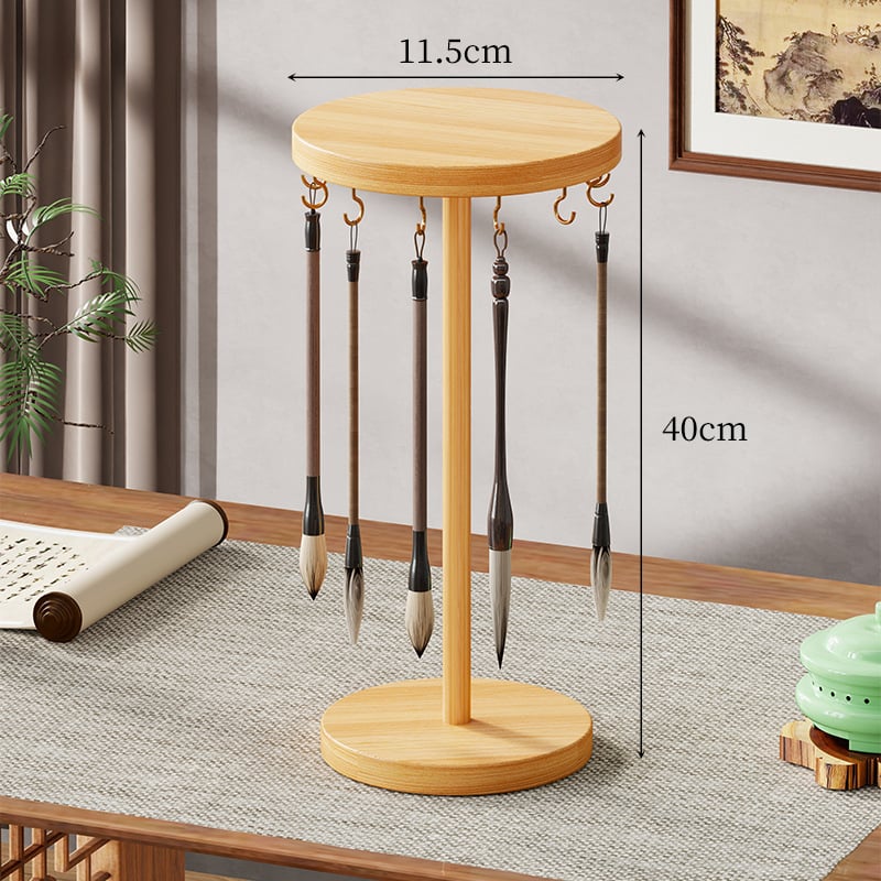 Suport din lemn pentru pensule și pixuri, stil chinezesc, organizator suspendat multifuncțional, model 2334968817448748416, brand Evesigar/isijia