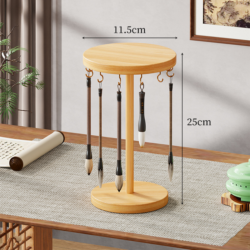 Suport din lemn pentru pensule și pixuri, stil chinezesc, organizator suspendat multifuncțional, model 2334968817448748416, brand Evesigar/isijia