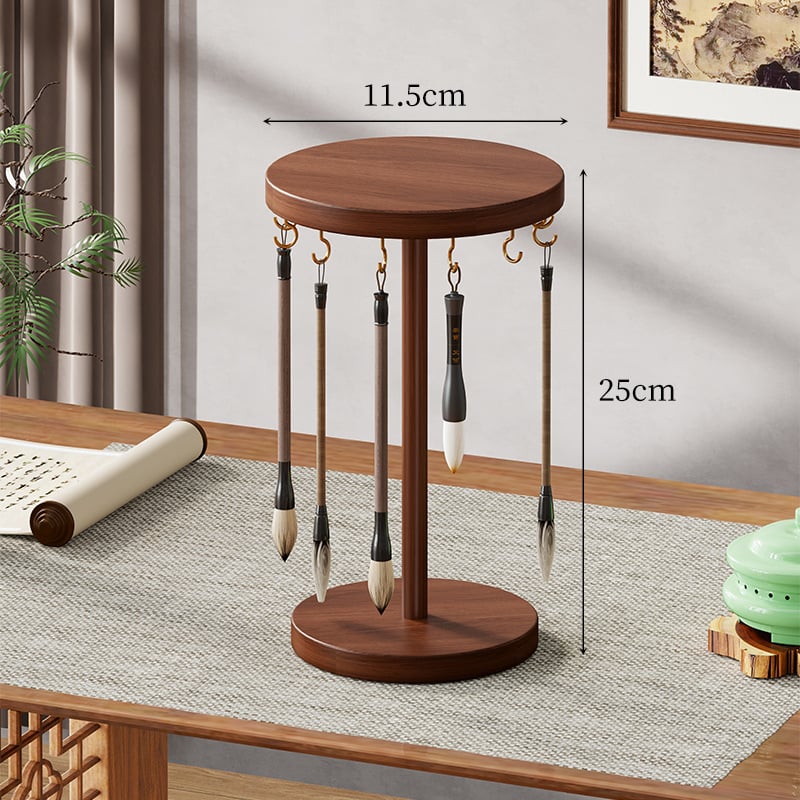 Suport din lemn pentru pensule și pixuri, stil chinezesc, organizator suspendat multifuncțional, model 2334968817448748416, brand Evesigar/isijia
