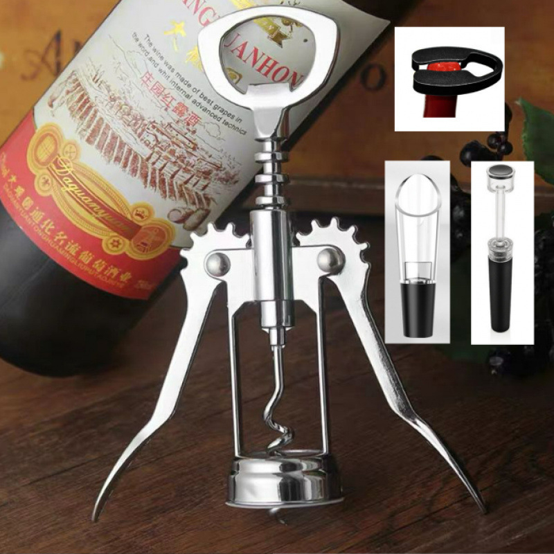 T-образен неръждаем отварач за бутилки с дюзер – комплект за вино за домашна употреба