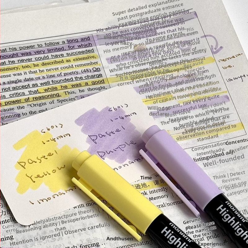 Marker za isticanje s nježnom zaštitom očiju, makaron stil, svijetle bilješke