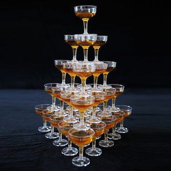 pezsgőspohár, műanyag (élelmiszerbiztonságos), 1–100 ml kapacitás, nemzeti trend stílus, többcsomagos csomag (>10 db)