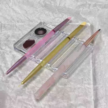 Στήριξη τέχνης νυχιών με διαφανή παλέτα και κρυστάλλινη θήκη για στυλό, δύο σε ένα