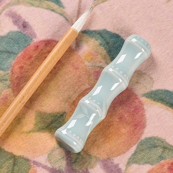 Suport ceramic pentru pensule și greutate de hârtie – stil chinezesc, minimalist antic pentru caligrafie pe birou