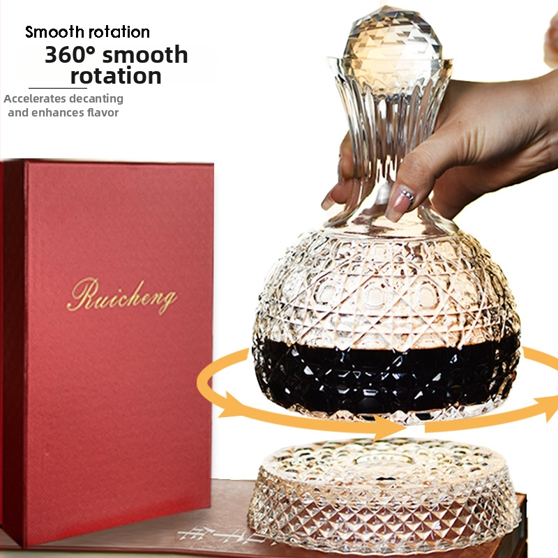 Sklenený dekantér na víno, objem nad 1000 ml, ľahký luxusný štýl, retro, balené v darčekovej krabičke