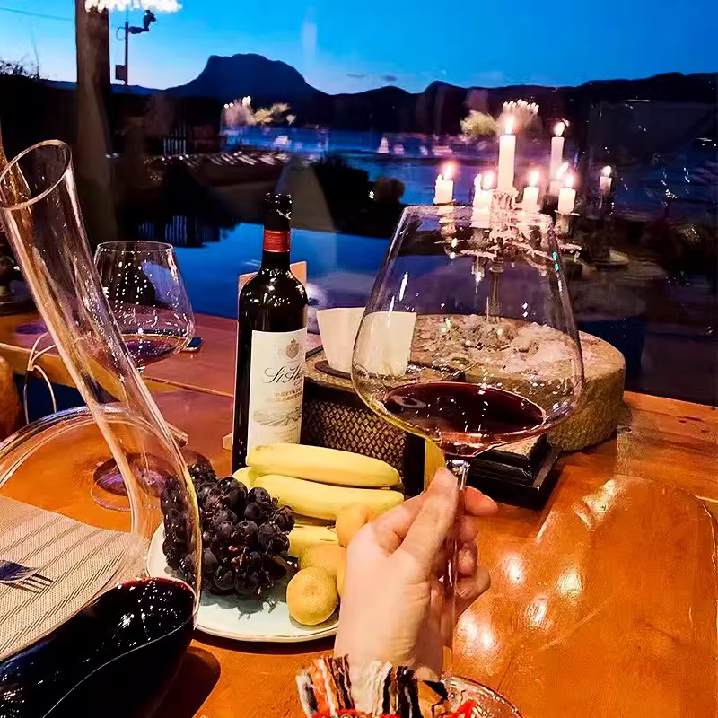 LANGNA kristalna čaša za crveno vino, nordijski stil, set od 1 kom, ispis loga dostupan, mogućnost prilagodbe