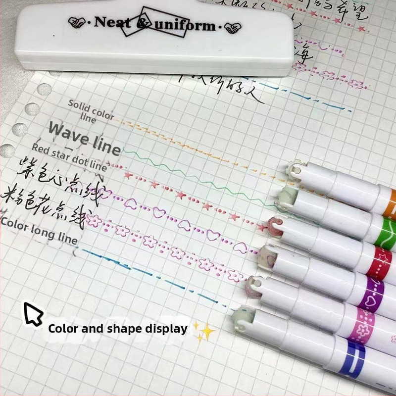 Carledy dvojstranné, vymazateľné fluorescenčné pero s guľatou hlavou