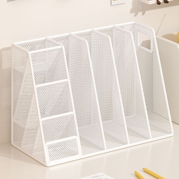 Desktop organizator od metala, japanskog stila, otvoren dizajn, kapacitet 18 pretinaca za dokumente i olovke