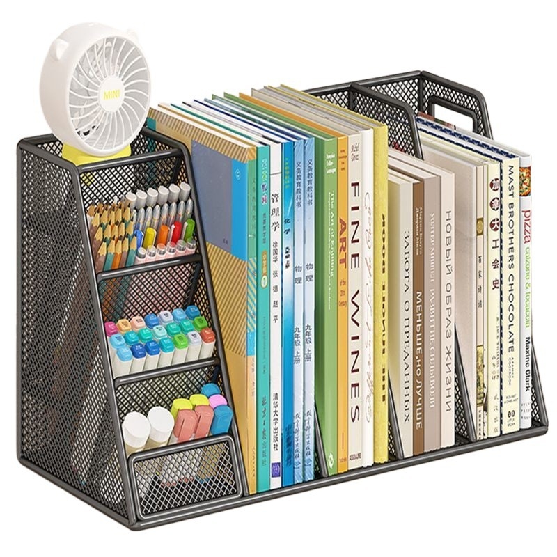 Desktop organizator od metala, japanskog stila, otvoren dizajn, kapacitet 18 pretinaca za dokumente i olovke