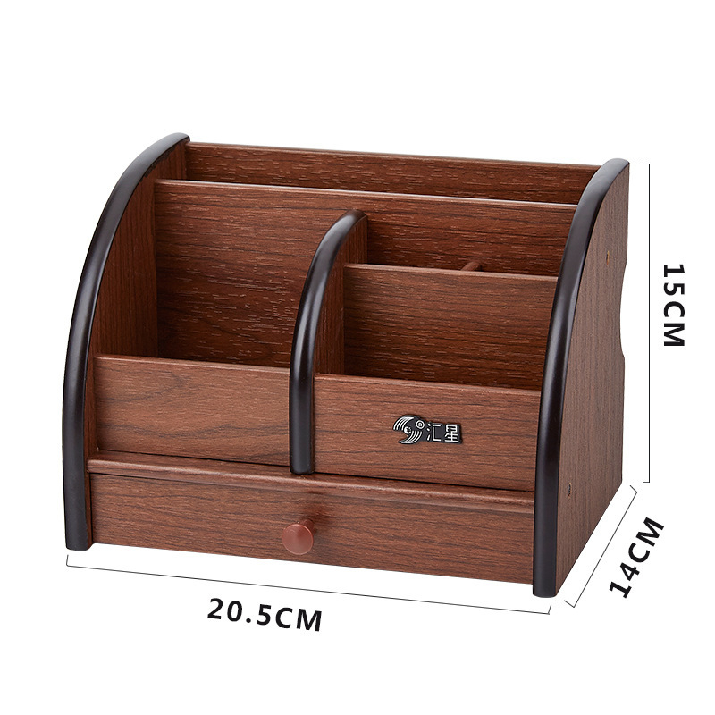 Huixing HX-1020 дървен квадратен държач за химикалки и настолен органайзер