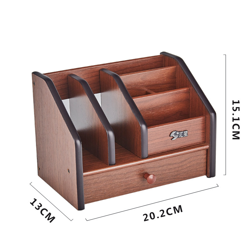 Huixing HX-1020 дървен квадратен държач за химикалки и настолен органайзер