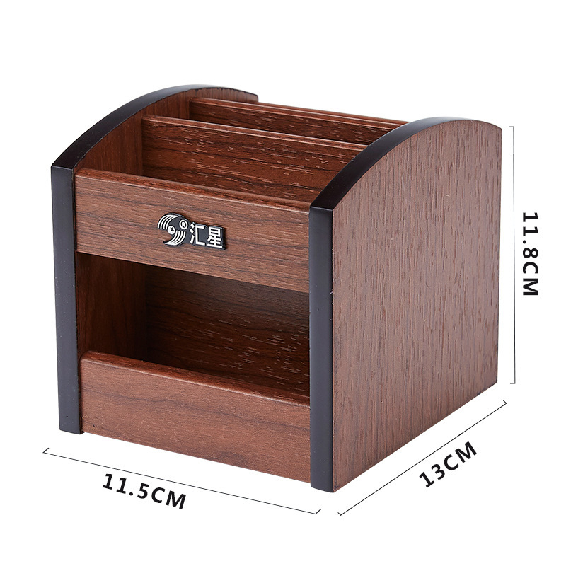 Huixing HX-1020 дървен квадратен държач за химикалки и настолен органайзер