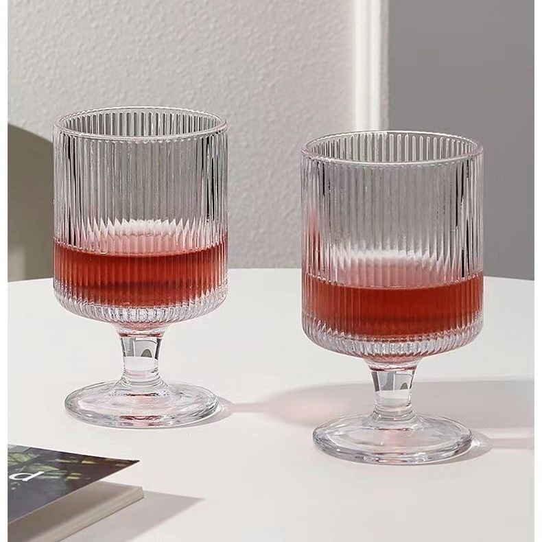Čaša za vino, staklena, kapacitet 101–200 ml, uzorak koji mijenja boju, elegantan retro stil