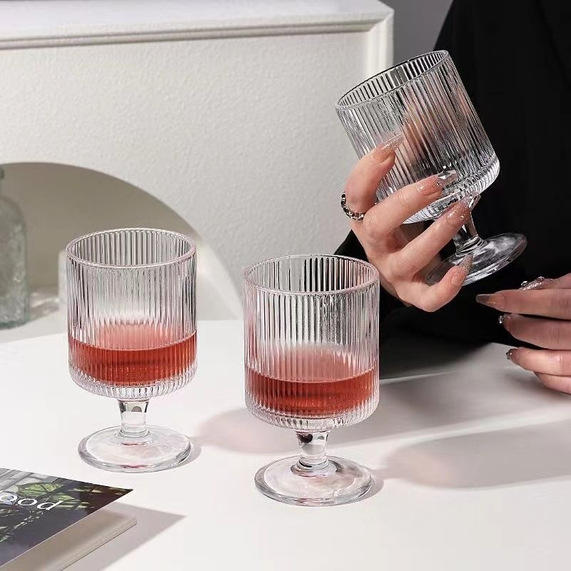 Čaša za vino, staklena, kapacitet 101–200 ml, uzorak koji mijenja boju, elegantan retro stil