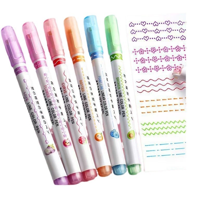 Nothing Curve Pen Highlighter, design în formă de floare, corp din plastic, ambalaj într-o cutie, cu un singur vârf