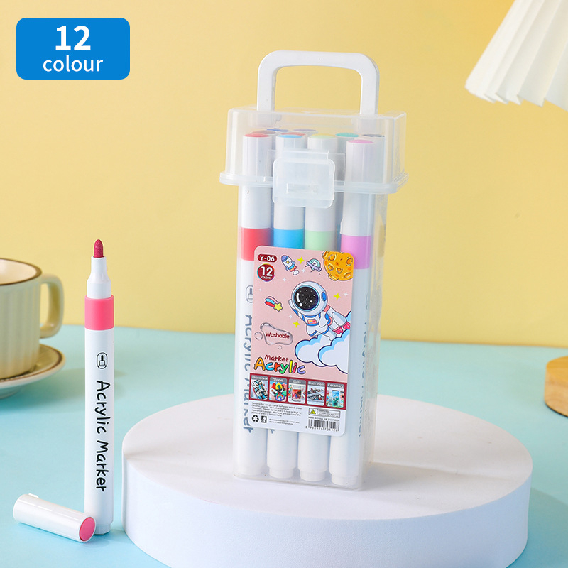 Set akrilnih markerov u kanti, kutija za djecu i studente, 60 zamjenskih boja, skladištivi i neproziran