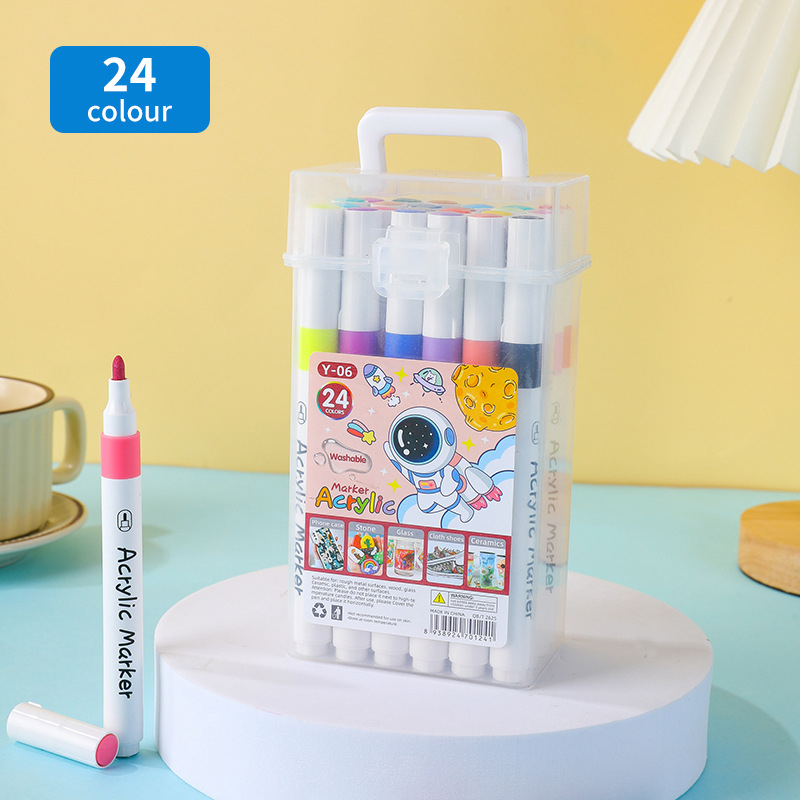 Set akrilnih markerov u kanti, kutija za djecu i studente, 60 zamjenskih boja, skladištivi i neproziran