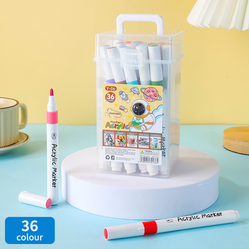 Set akrilnih markerov u kanti, kutija za djecu i studente, 60 zamjenskih boja, skladištivi i neproziran