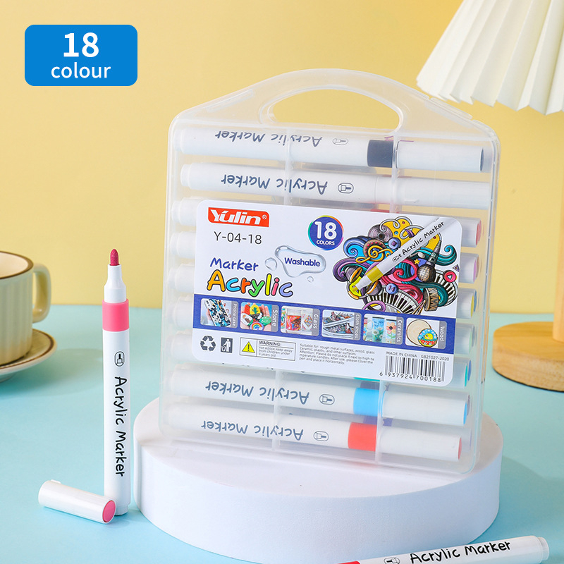 Set akrilnih markerov u kanti, kutija za djecu i studente, 60 zamjenskih boja, skladištivi i neproziran