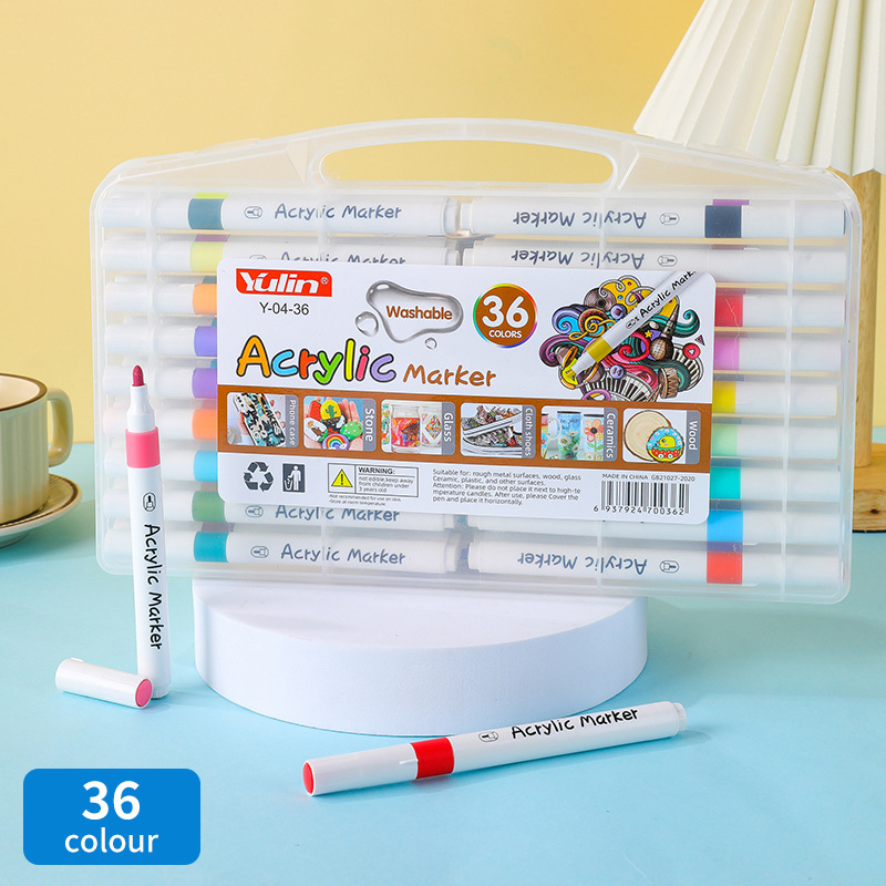 Set akrilnih markerov u kanti, kutija za djecu i studente, 60 zamjenskih boja, skladištivi i neproziran