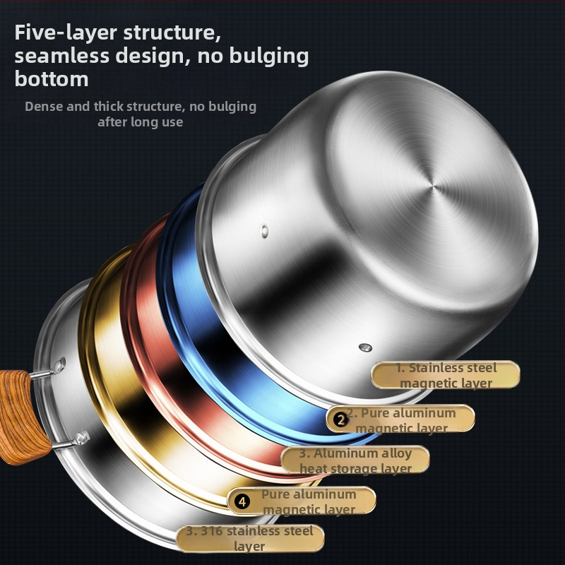 Parný hrniec z 316L nehrdzavejúcej ocele, veľký objem, viacvrstvový dizajn, dvojúrovňový, potravinárskej triedy