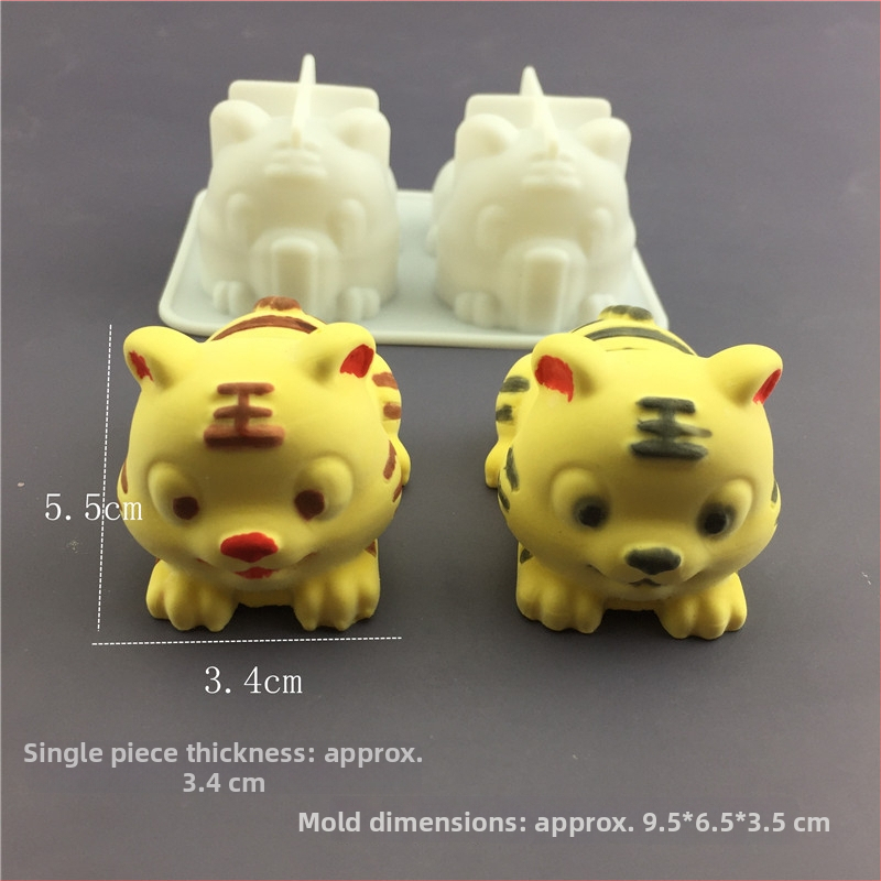 Silikónová forma na tortu – nepravidelný tvar, motív spiaceho tigra, na čokoládovú mousse tortu, potravinársky silikon, nástroj na pečenie