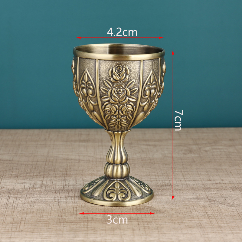 Pahar pentru băuturi spirtoase în stil european, aliaj de zinc, capacitate 1–100 ml, retro lux, 1 bucată, Nice