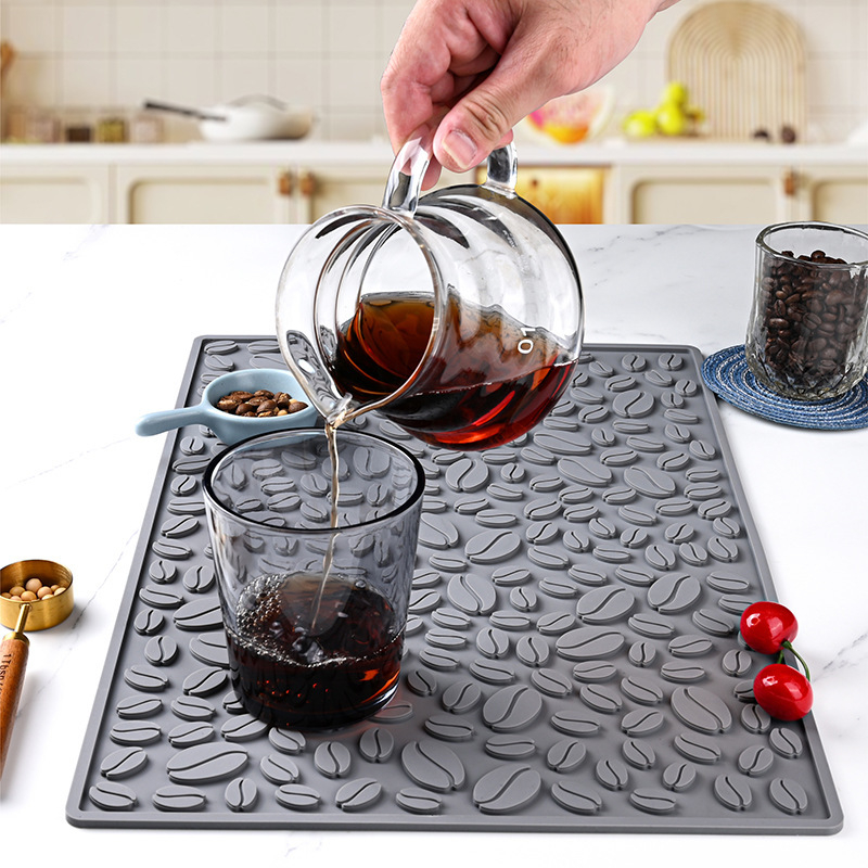 Covoraș din silicon pentru filtru de apă, suport pentru ceai și pahare, covoraș antiderapant pentru bar, covoraș izolațional de drenaj pentru mașina de cafea, personalizare logo