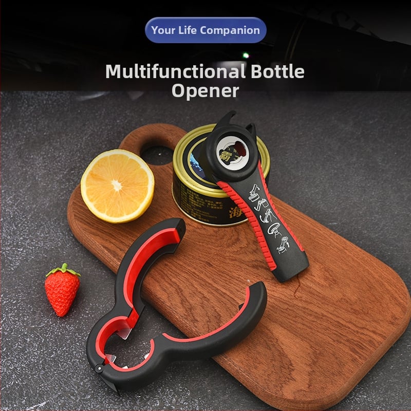 Шест в едно многофункционален комплект за отваряне на бутилки за бира и сода, пластмасов, възможност за печат на лого