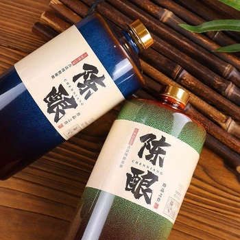 Friendship Ceramics Керамично Винено Сет, Ретро Китайски Стил, Градиентна Глазура, Пролет 2025