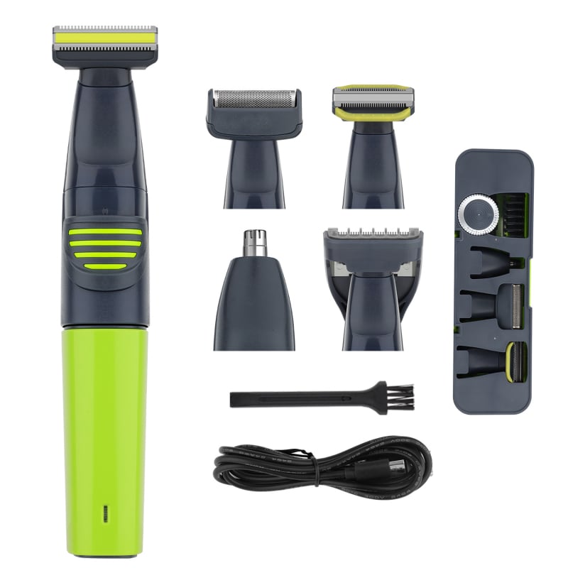 Pet-in-1 set za njegu kose — punjivi, kefom motor, oštrice od nehrđajućeg čelika, izmjenjiva i periva glava rezanja, ugrađena baterija 800–1000 mAh (radno vrijeme 1–3 h)