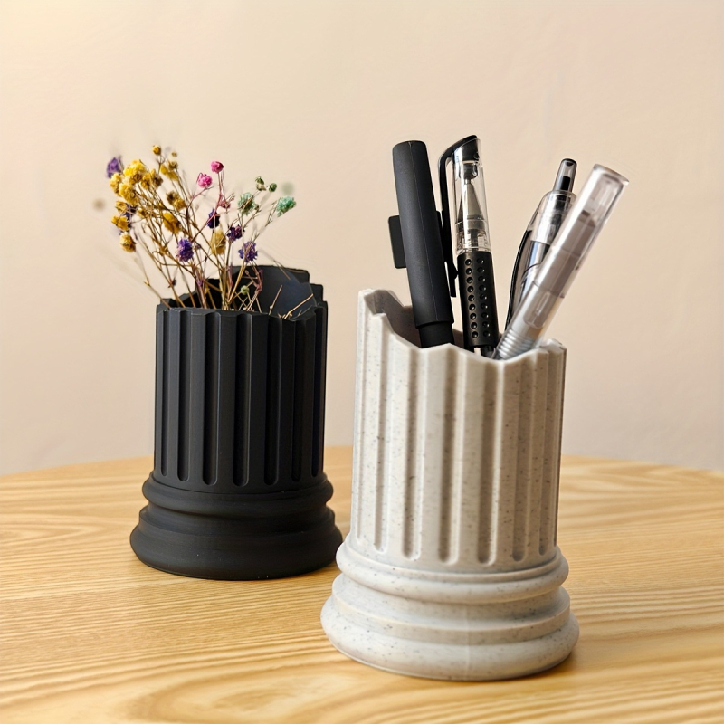 Държач за моливи и бюроорганайзер — кръгъл PETG, подходящ за моливи и четки