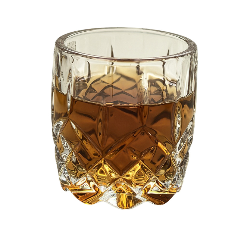 Whiskey pohár otthoni használatra, vintage fényűző stílus, áttetsző üveg, ólommentes, 1–100 ml kapacitás