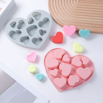 Formă din silicon pentru ciocolată, în formă de inimă, pentru jeleuri și pudinguri — stil modern minimalist, marcă privată autorizată