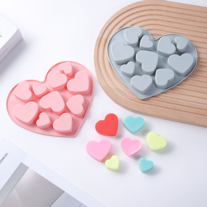 Formă din silicon pentru ciocolată, în formă de inimă, pentru jeleuri și pudinguri — stil modern minimalist, marcă privată autorizată