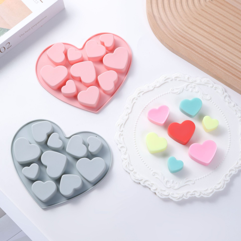 Formă din silicon pentru ciocolată, în formă de inimă, pentru jeleuri și pudinguri — stil modern minimalist, marcă privată autorizată