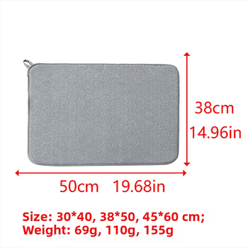 Štvorecový podložný koberec z jemných vlákien, nasiakavý a rýchloschnúci, protišmykový, pre kuchynské riady