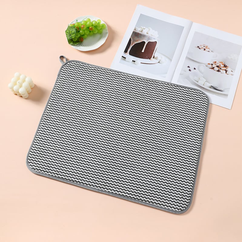 Covoraș pătrat din fibră fină, absorbant, uscare rapidă, antiderapant, pentru vasele de bucătărie