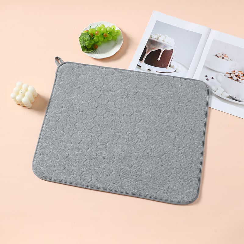 Covoraș pătrat din fibră fină, absorbant, uscare rapidă, antiderapant, pentru vasele de bucătărie