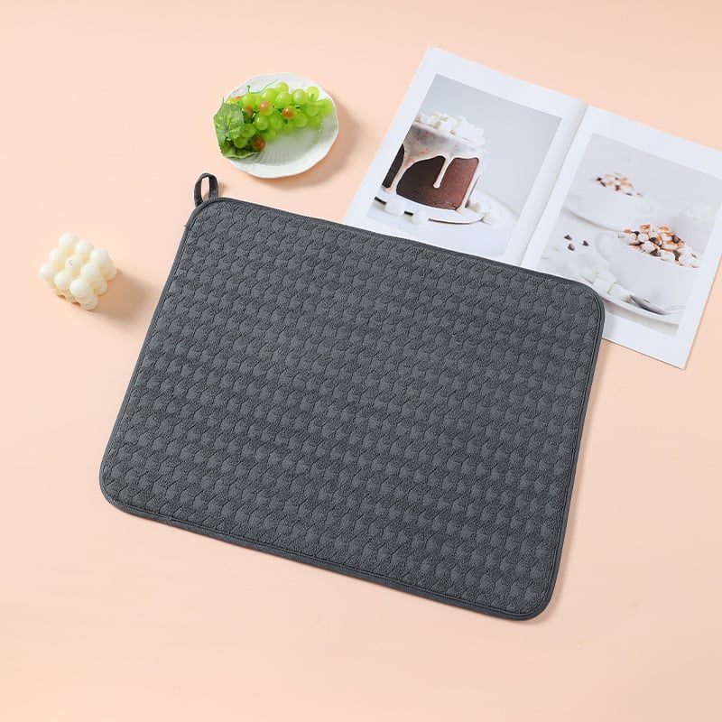 Covoraș pătrat din fibră fină, absorbant, uscare rapidă, antiderapant, pentru vasele de bucătărie