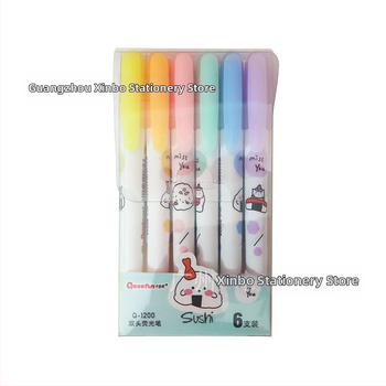 Set dvostrukog vrha označivača u pastelnim bojama, 6 komada, za bilješke i skice