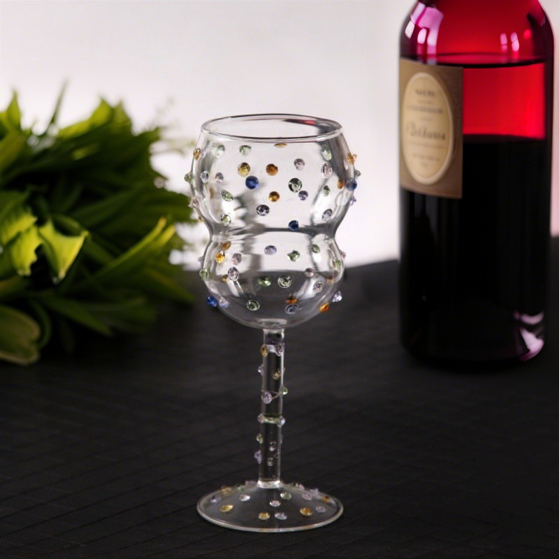 Šampanjaska čaša goblet od borosilikatnog stakla; kapacitet 301–400 ml; moderan minimalistički stil, bez ručke; moguć tisak logotipa; pakiranje: kartonska kutija.