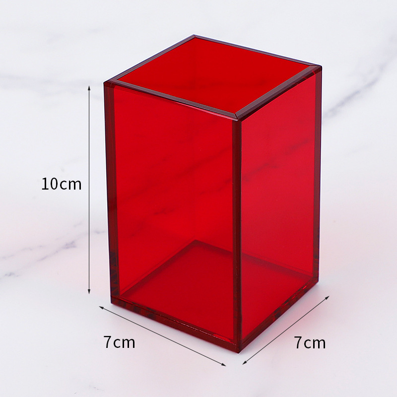 Акрилен държач за химикалки, квадратен настолен органайзер, персонализируем, без лого, налична частна марка