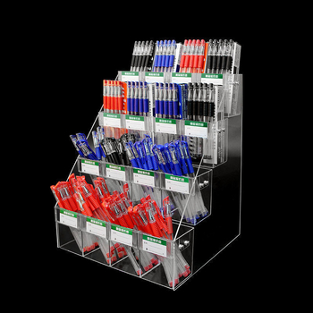 Пластмасов държач за писалки с дисплей – мултифункционална поставка за бюро, модел 1, номер wraJNxdy